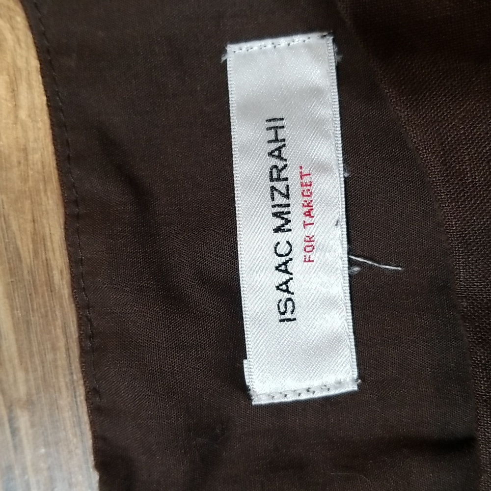 ISAAC MIZRAHI for TARGET Brown Embroidered Linen Shift Dress - Picture 3 of 14